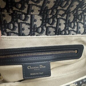 Saddle Bag with Strap Blue Oblique Jacquard and Smooth Calfskin <br> <a href="https://sehabags.com/condition/" target="_blank" rel="noopener"><span class="p-condition" style="color:#777;font-size:14px;">Perfect condition</span></a>